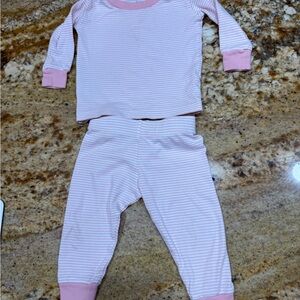 Soft Pink Striped Kids Pajama Set